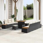 vidaXL Ensemble de canapé de jardin 10 Pièces Noir Poly rotin