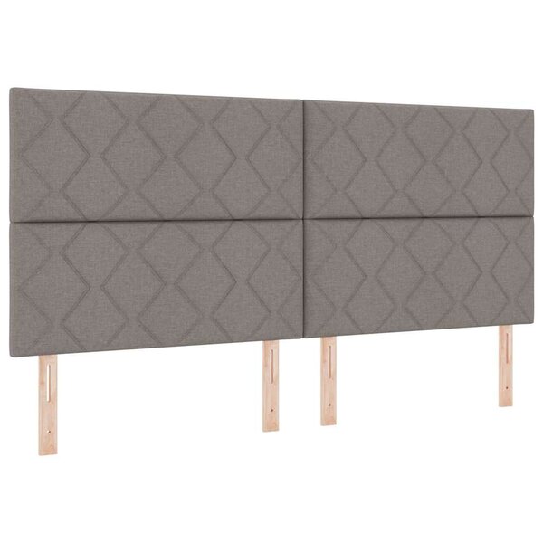 vidaXL Tête de lit avec des lumières à LED Réglable Taupe 200 cm tissu