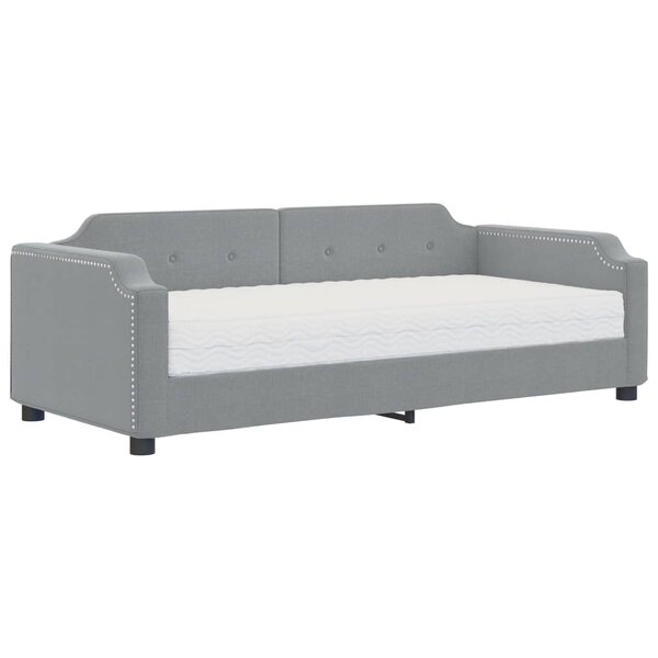vidaXL Lit de jour avec matelas gris clair 80x200 cm tissu