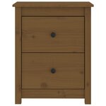 vidaXL Table de chevet Marron miel 50x35x61 5 cm Bois de pin massif