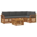 vidaXL Ensemble de canapés d'extérieur 6 pc Naturel et Anthracite