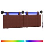 vidaXL Tête de lit suspendue Brun Brillant PU antique