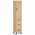 vidaXL Buffet haut Chêne sonoma 34 5x34x180 cm Bois d'ingénierie