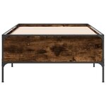 vidaXL Cadre de lit chêne fumé 100x200 cm bois d'ingénierie et métal