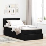 vidaXL Cadre de lit ottoman avec matelas noir 80x200 cm tissu