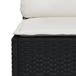 vidaXL Salon de jardin 7 Pièces avec coussins noir résine tressée