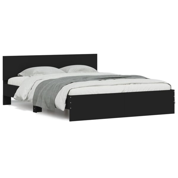 vidaXL Cadre de lit sans matelas noir 150x200 cm