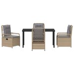 vidaXL Ensemble de salle à manger pour jardin 5 Pièces Beige polyrotin