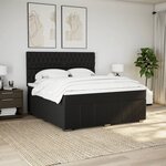 vidaXL Sommier à lattes de lit avec matelas Noir 180x200 cm Tissu
