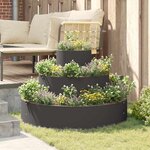 vidaXL Cache-pot de jardin Noir 90 x 90 x 20 cm Acier