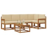 vidaXL Ensemble de canapés d'extérieur 6 pc Naturel et Beige