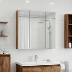 vidaXL Armoire Miroir de Salle de Bain Bois ancien 70 x 14 5 x 70 cm