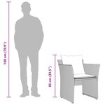 vidaXL Chaise de jardin avec tabouret beige résine tressée
