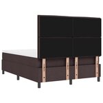 vidaXL Lit à ressort avec matelas & banc brun foncé 140x200 cm tissu