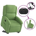 vidaXL Fauteuil inclinable Vert clair Velours