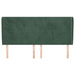 vidaXL Tête de lit avec oreilles Vert foncé 163x23x118/128 cm Velours