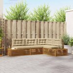 vidaXL 5 pc Ensemble de canapés d'extérieur Naturel et Beige
