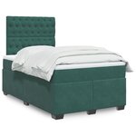 vidaXL Sommier à lattes de lit et matelas Vert foncé 120x200cm Velours