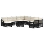 vidaXL Ensemble de canapé de jardin 12 Pièces Noir polyrotin