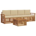 vidaXL Ensemble de canapés d'extérieur 5 pc Naturel et Beige
