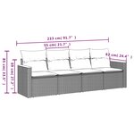 vidaXL Salon de jardin avec coussins 4 Pièces beige résine tressée