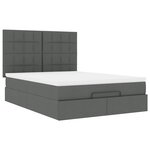 VidaXL Cadre de lit ottoman avec matelas gris foncé 140x190 cm tissu