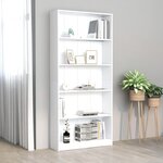 vidaXL Bibliothèque à 5 niveaux Blanc 80x24x175 cm Bois d’ingénierie