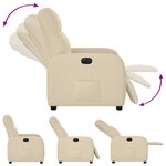 vidaXL Fauteuil inclinable électrique Crème Tissu