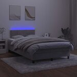 vidaXL Sommier à lattes de lit avec matelas LED gris clair 120x190 cm