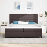 vidaXL Lit à ressorts avec matelas Marron foncé 200 x 200 cm tissu