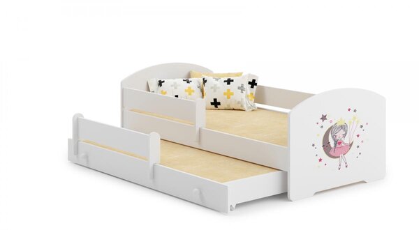 Lit enfant LUK 160x80 lune gigogne avec matelas
