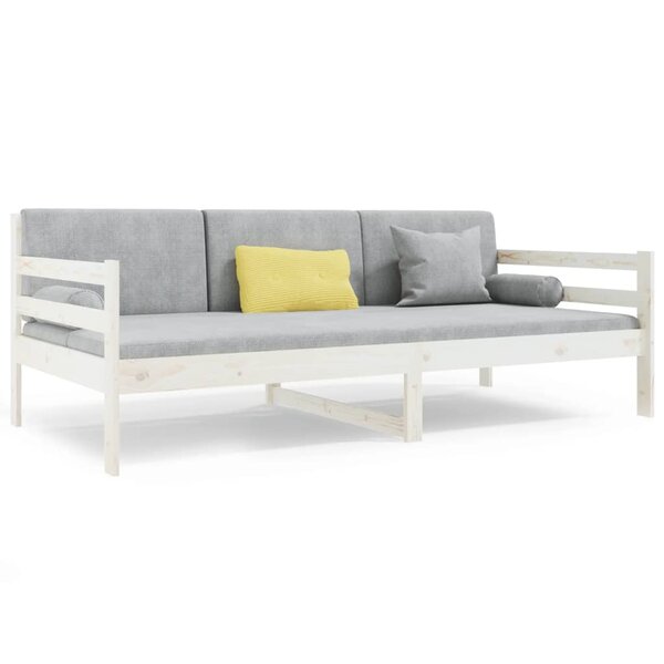 vidaXL Lit de jour sans matelas blanc 90x190 cm bois de pin massif