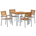 vidaXL Ensemble de salle à manger pour jardin 5 Pièces Gris et marron