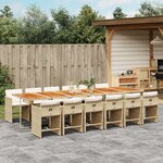vidaXL Ensemble à manger de jardin et coussins 13 Pièces beige
