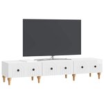 vidaXL Meuble TV Blanc brillant 147 x 34 5 x 30 cm Bois d'ingénierie