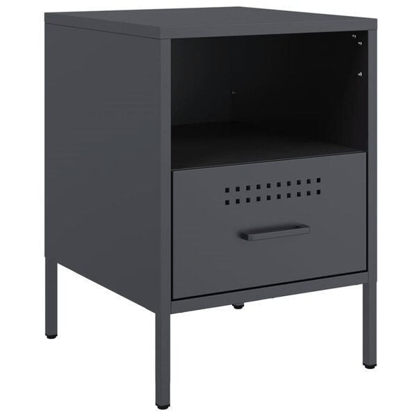 vidaXL Table de chevet anthracite 36x39x50 5 cm acier laminé à froid
