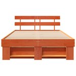 vidaXL Cadre de lit Marron cire 140 x 190 cm Bois massif en pin