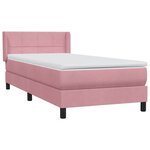 vidaXL Sommier à lattes de lit avec matelas rose 80x220 cm velours