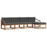 vidaXL Ensemble de canapés d'extérieur 5 pc Naturel et Anthracite