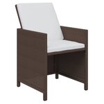 vidaXL Ensemble à dîner de jardin coussins 11Pièces Résine tressée Marron