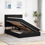 vidaXL Lit avec rangement et LED avec LED Noir 140 x 190 cm Velours