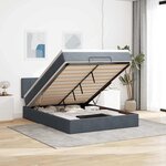 vidaXL Cadre de lit ottoman avec matelas gris foncé 140x200 cm velours