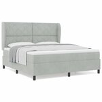 vidaXL Lit à ressorts avec matelas Gris clair 180 x 200 cm Velours