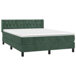 vidaXL Sommier à lattes de lit et matelas Vert foncé 140x200cm Velours