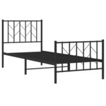 vidaXL Cadre de lit métal sans matelas avec pied de lit noir 80x200 cm