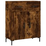vidaXL Buffet haut Chêne fumé 69 5x34x180 cm Bois d'ingénierie