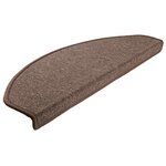 vidaXL Tapis d'escalier 30 pièces 65 x 24 x 4 cm Marron café Demi-rond Grand