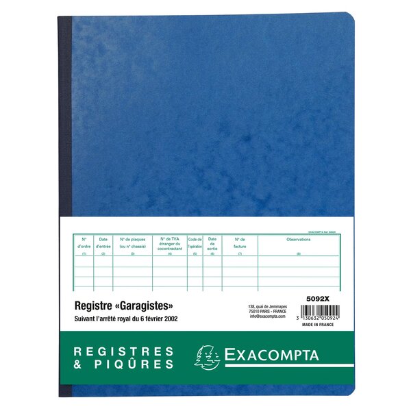 Piqûre Garagistes - Texte Fr - 80 Pages - Blanc - Exacompta