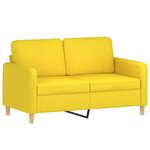 vidaXL Ensemble de canapés 3 Pièces avec coussins Jaune clair Tissu