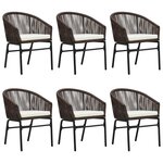 vidaXL Ensemble à manger de jardin 7 Pièces Marron